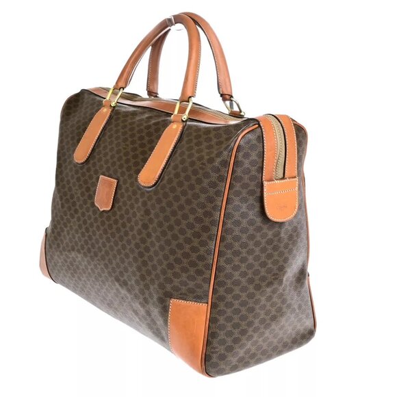 CELINE Logo Macadam Pattern Travel Hand Bag PVC Leather Brown GHW Italy 65YF574 - Picture 9 of 16